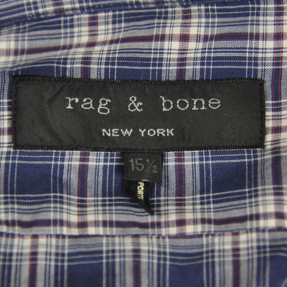 RAG & BONE Plaid Long Sleeve Shirt Men's Size 15.5 - Picture 6 of 7
